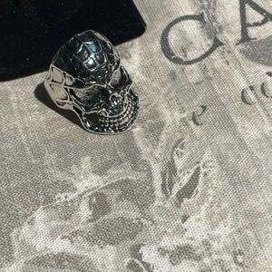 Edgy Silver Skull Ring for Women